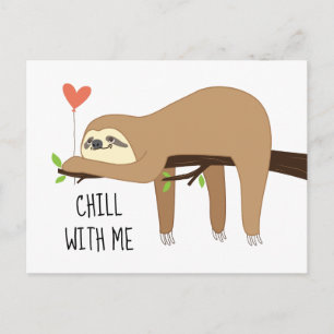 Carte Postale Joli, paresseux, design d'ours paresseux pour la S