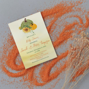 Carte Postale Joli Petit Citrouille Baby shower orange
