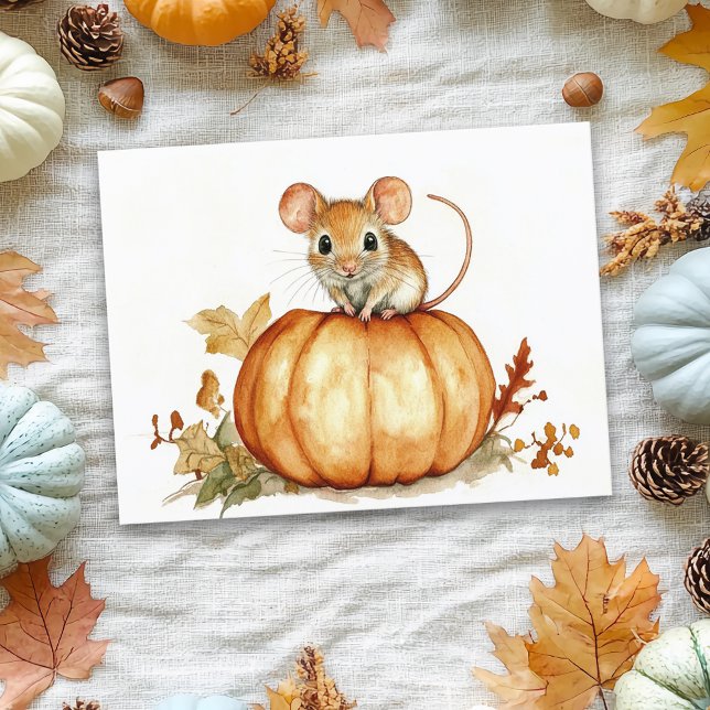 Carte Postale Joli petit citrouille d'Halloween à l'aquarelle en (Créateur téléchargé)