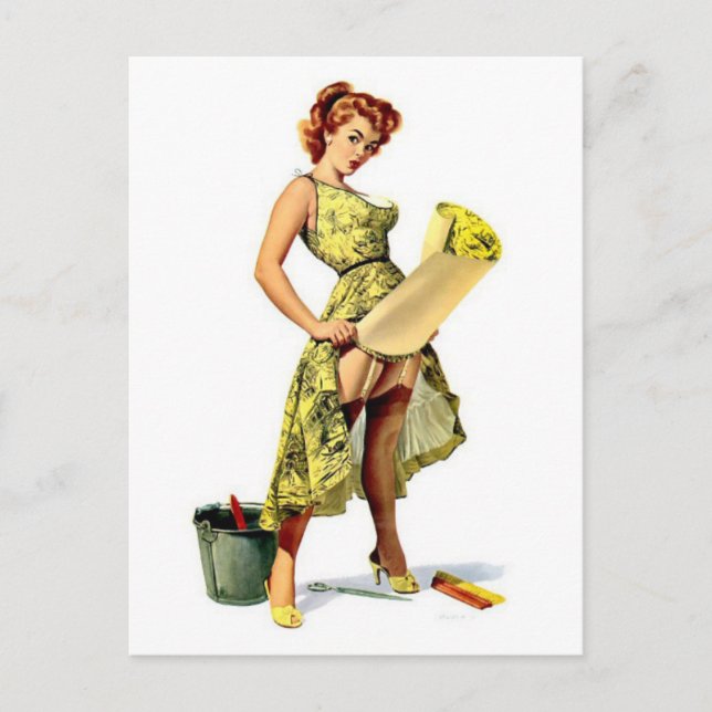 Carte Postale Joli pin Vintage vers le haut (Devant)