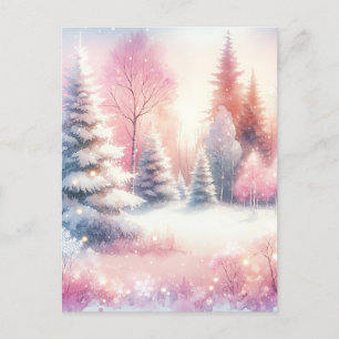 Carte Postale Joli Pink Winter Wonderland Noël