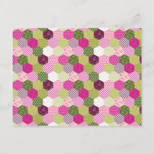 Carte Postale Joli Pretty Rose Vert Mulberry Patchwork Quilt Des