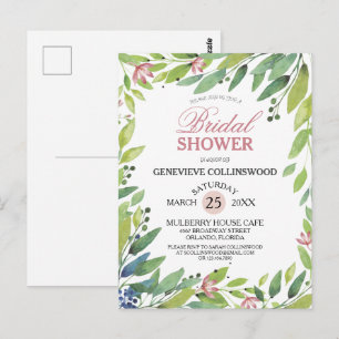 Carte Postale Joli printemps Botanique Blush Fête des mariées ro