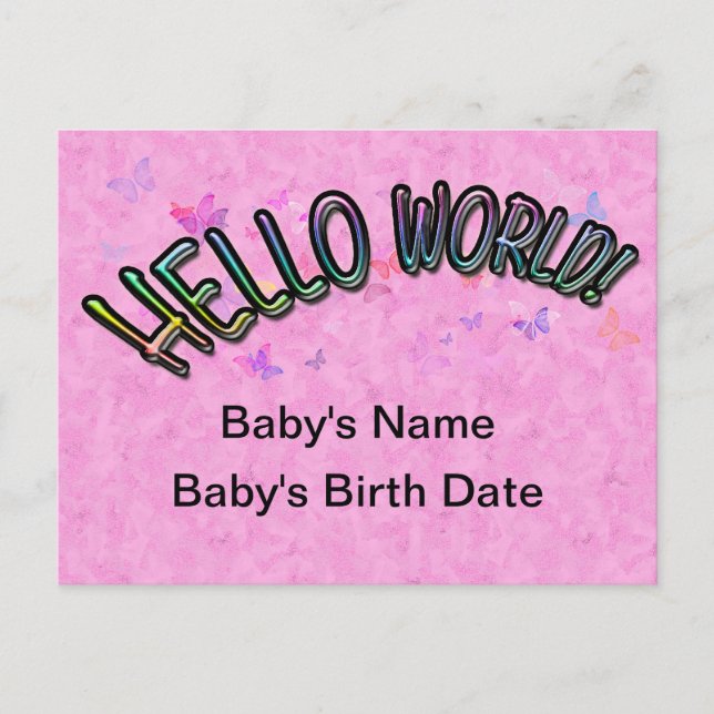 Carte Postale Joli Rainbow Hello World (Devant)