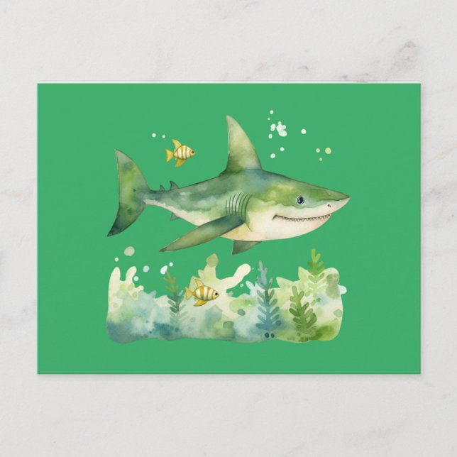 Carte Postale Joli requin de la Saint Patrick (Devant)