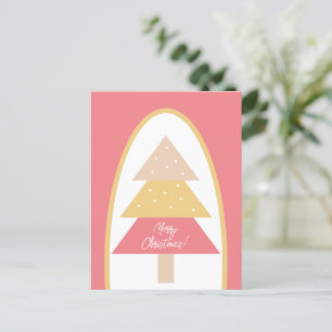 Carte Postale Joli sapin de Noël aux tons terreux roses