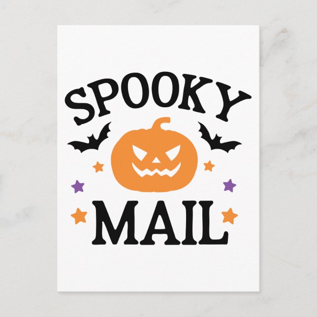 Carte Postale Joli Sceau de courrier Halloween Mail Éffrayant (Devant)