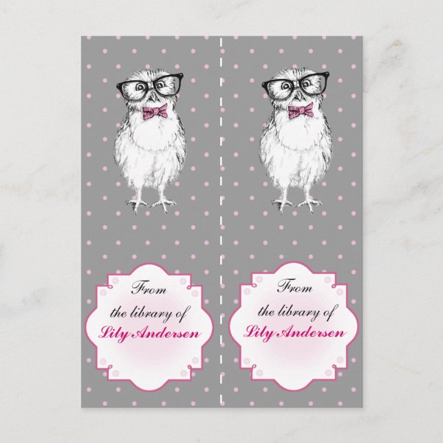 Carte Postale Joli Signet de poule - de la bibliothèque de (Devant)