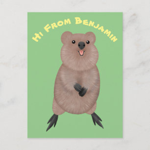 Carte Postale Joli sourire mignon dessin animé quokka