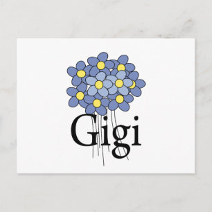 Carte Postale Joli T-shirt Fleur Bleue Gigi