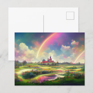 Carte Postale Joli terrain arc-en-ciel Terre promise