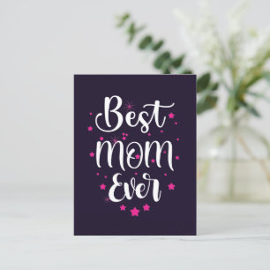 Carte Postale Joli texte de meilleure maman et petites étoiles