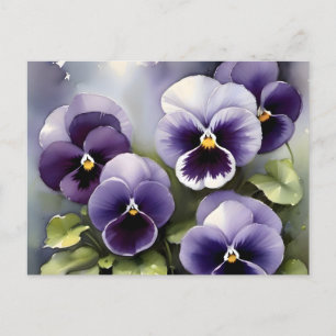 Carte Postale Joli vernis violet aquarelle peinture