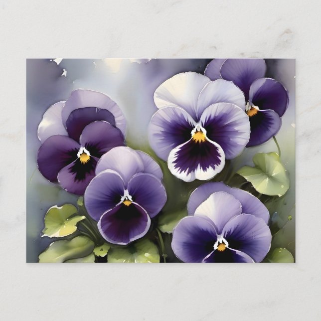 Carte Postale Joli vernis violet aquarelle peinture (Devant)