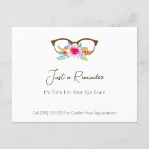 Carte Postale Joli verre floral Eye Examen Rendez-vous