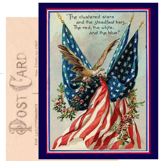 Carte Postale Joli Vintage 4 juillet Drapeau patriotique (Créateur téléchargé)