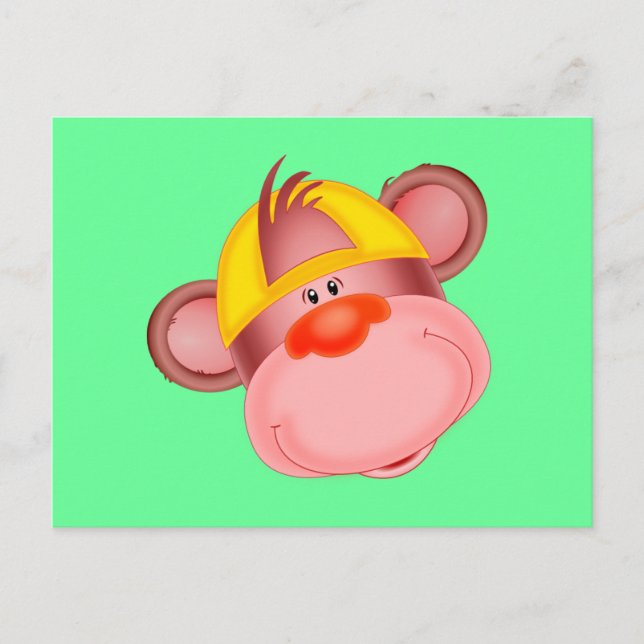 Carte Postale Joli visage de singe caricaturé (Devant)