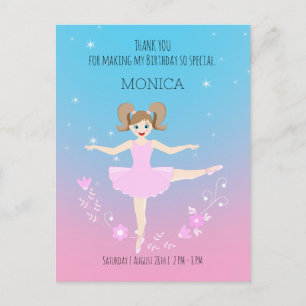 Carte Postale Jolie Ballerina fille fête d'anniversaire