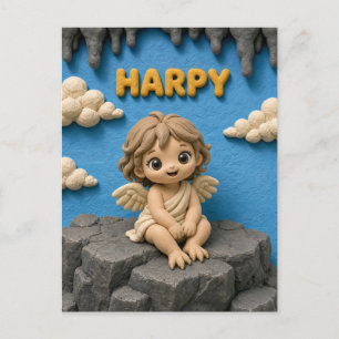 Carte Postale Jolie bébé harpie, mythique