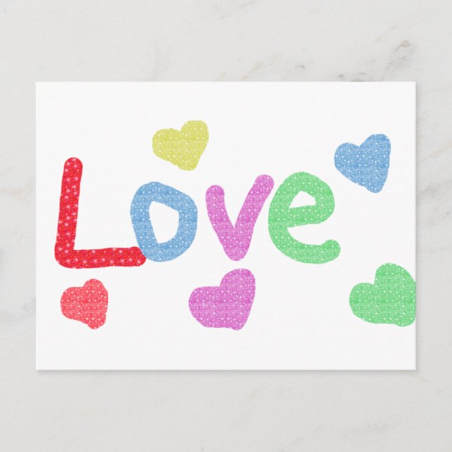 Carte Postale Jolie conception d'amour avec les coeurs (Devant)