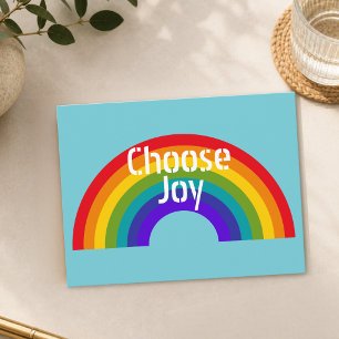 Carte Postale Jolie couleur Choisir Joie Inspirational Rainbow