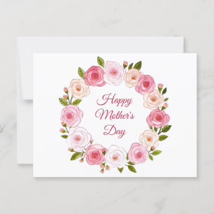 Carte Postale Jolie courge Rose Pastel Aquarelle