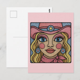 Carte Postale Jolie Cowgirl