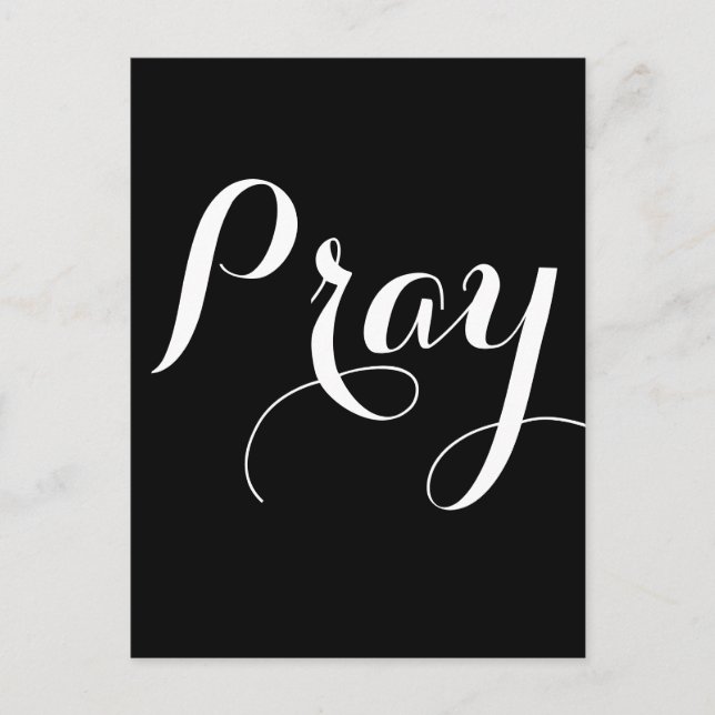 Carte Postale jolie écriture manuscrite PRAY | (Devant)