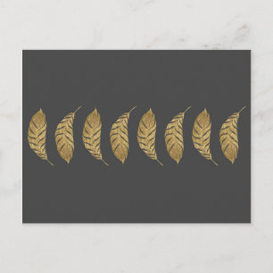 Carte Postale Jolie et Swanky Faux Gold Leaf Stripe sur Noir