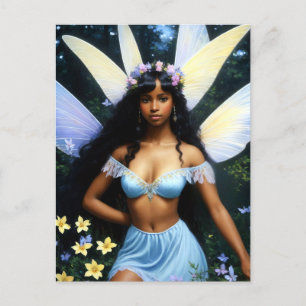 Carte Postale Jolie Fairy Girl Melanin Magic Art