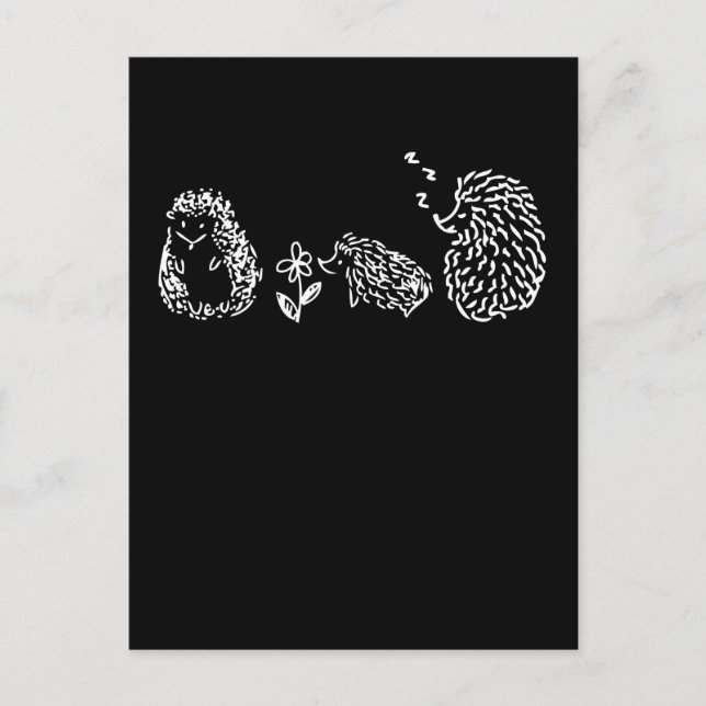 Carte Postale Jolie Famille de Hérissons Endormis (Devant)