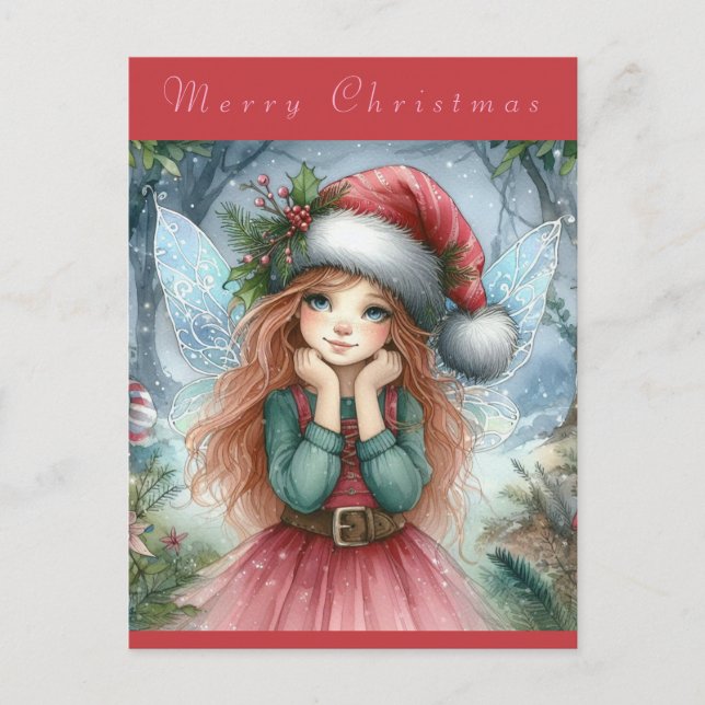 Carte Postale Jolie Fée Joyeux Noël (Devant)