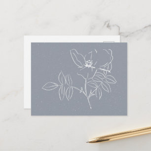Carte Postale Jolie fleur blanche doodle