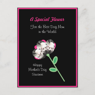Carte Postale Jolie Fleur de Chien Mignon de la Meilleure Maman 