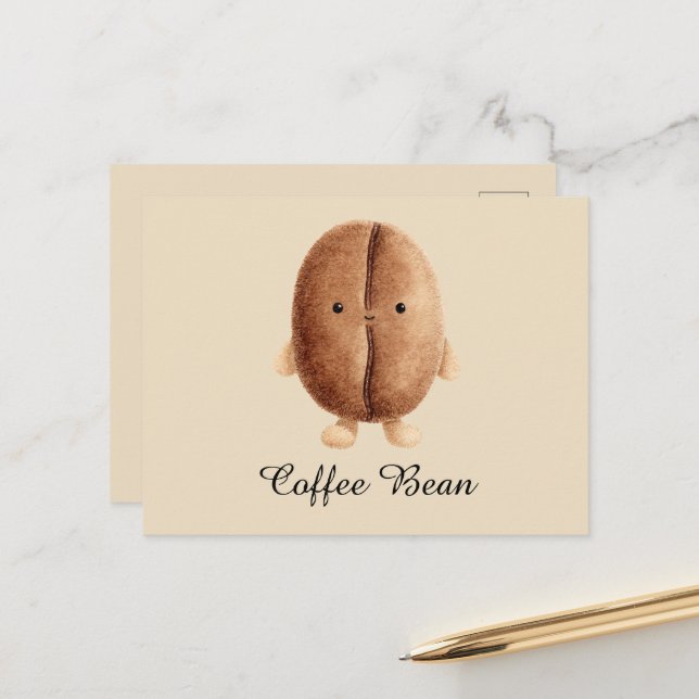 Carte Postale Jolie Grain de Café (Devant/Arrière en situation)