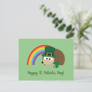 Carte Postale Jolie Hedgehog Leprechaun Saint Patrick's Day