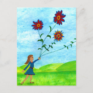 Carte Postale Jolie illustration Vintage florale