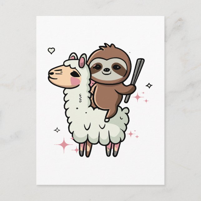 Carte Postale Jolie machine à sous pour bébé et lama (Devant)
