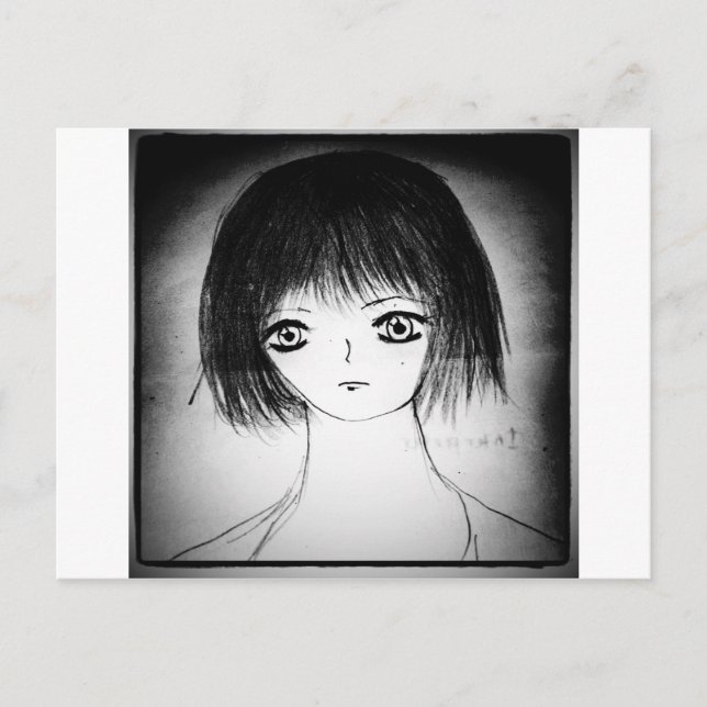 Carte Postale jolie manga anime fille (Devant)