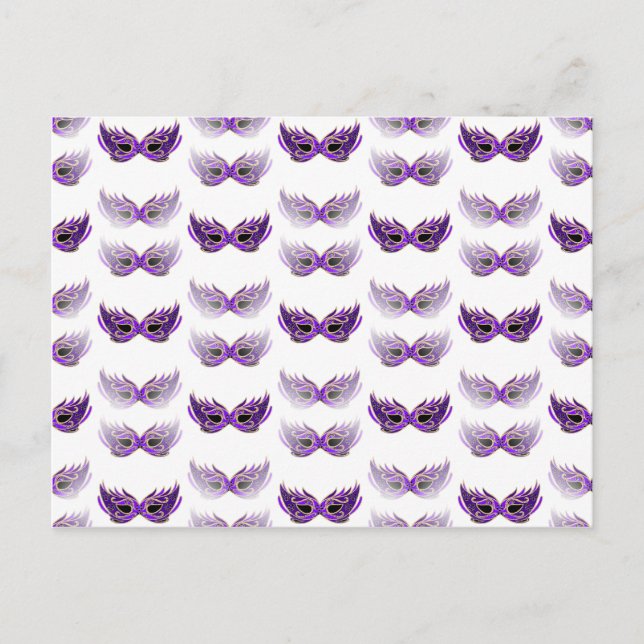 Carte Postale Jolie Mascarade violette Mascarade Masques Mardi G (Devant)