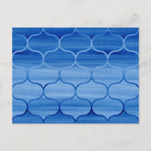 Carte Postale Jolie Motif d'oignon bleu aquarelle