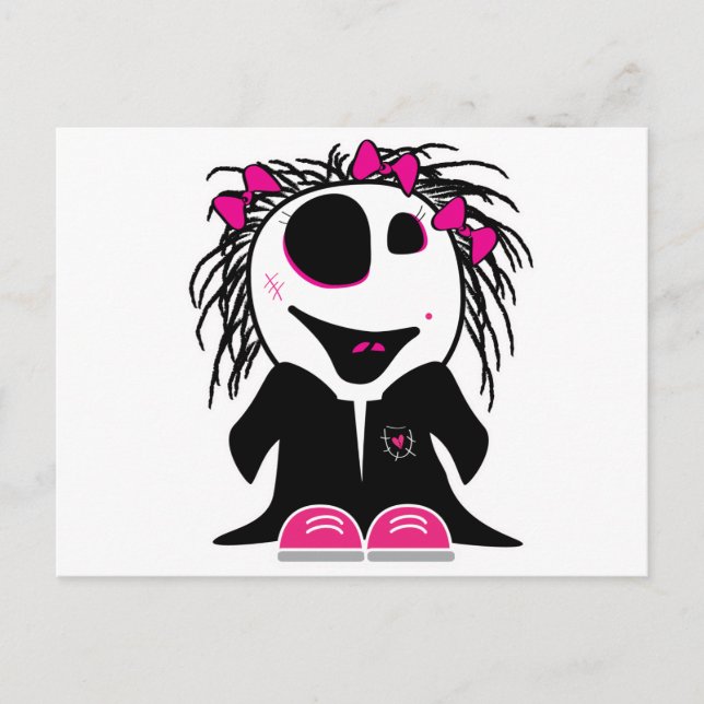 Carte Postale jolie petite fille zombie (Devant)
