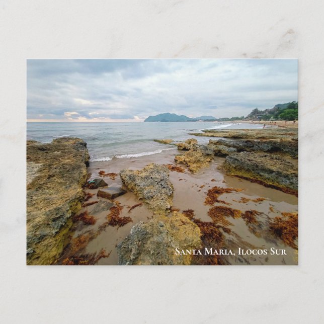 Carte Postale Jolie plage du coucher de soleil à Père Noël Maria (Devant)