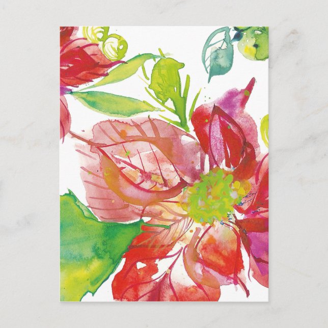 Carte Postale Jolie Poinsettia | Bright Neon (Devant)