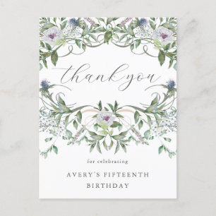 Carte Postale Jolie remerciement d'anniversaire floral