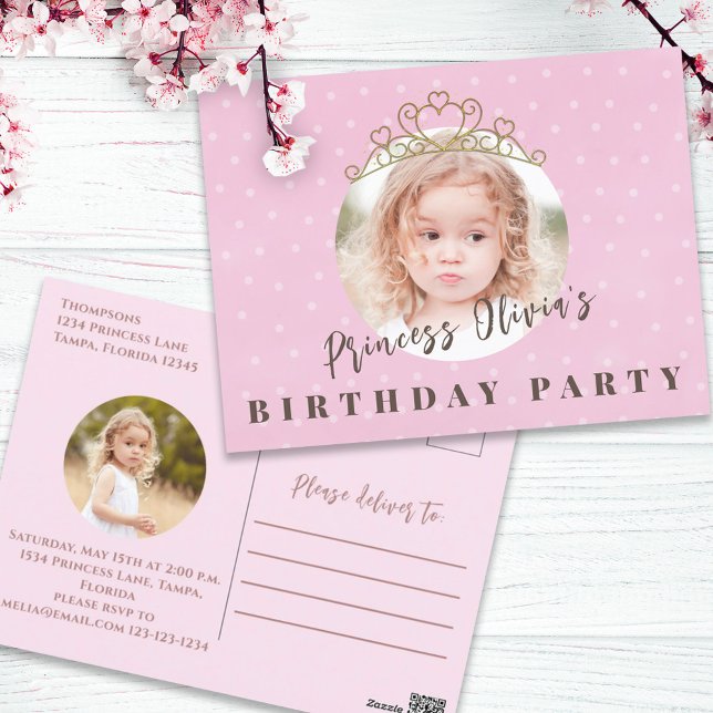 Carte Postale Jolie Rose Princesse Tiara Anniversaire Whimsday F (Créateur téléchargé)