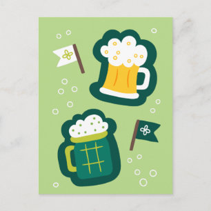 Carte Postale Jolie St. Patrick's Day Buvez un verre sur nous