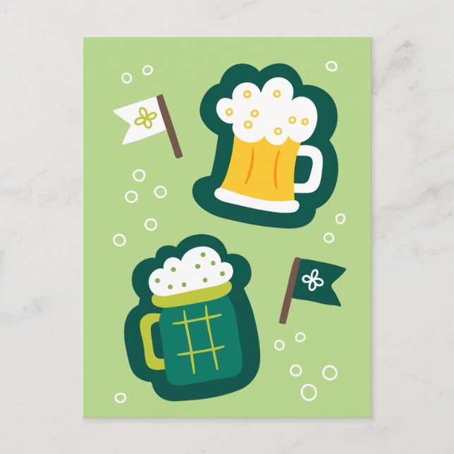 Carte Postale Jolie St. Patrick's Day Buvez un verre sur nous (Devant)
