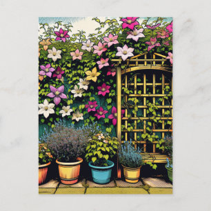 Carte Postale Jolie Trellis extérieurs et Pots de Plantes