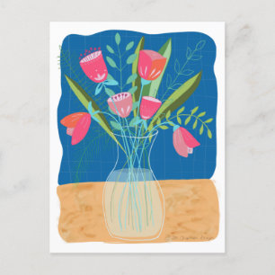 Carte Postale Jolie tulipe rose florale